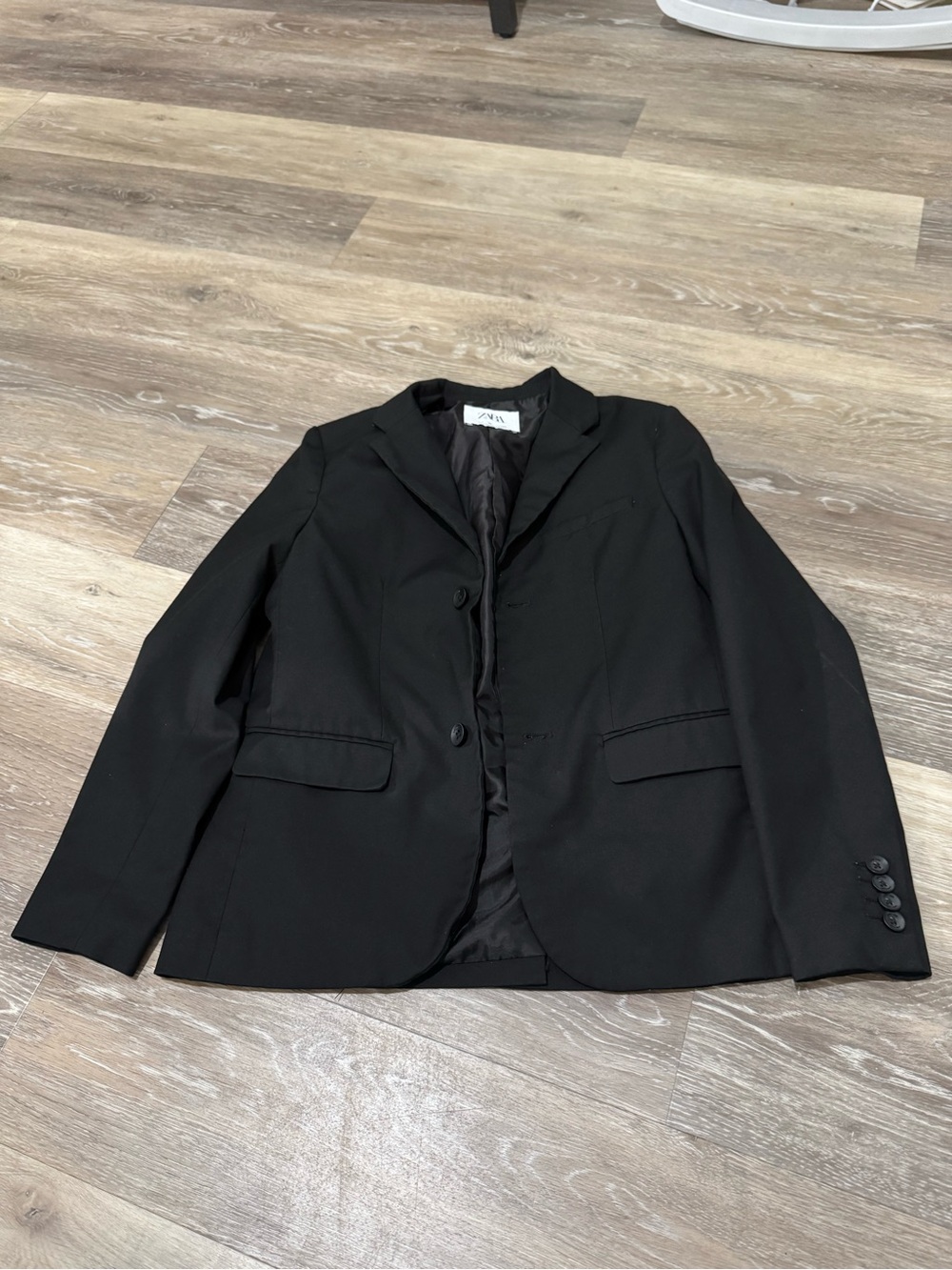 Zara Black Single-Breasted Kids Blazer